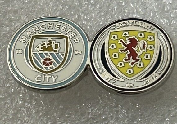 Manchester City & Scotland Twin Enamel Badge