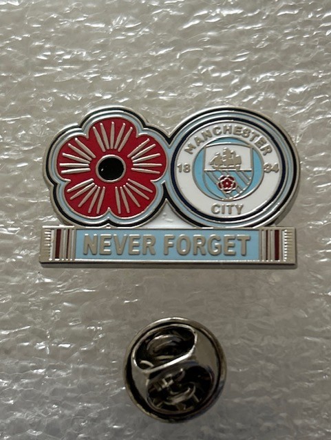 Manchester City Enamel Badge ~ Poppy Design