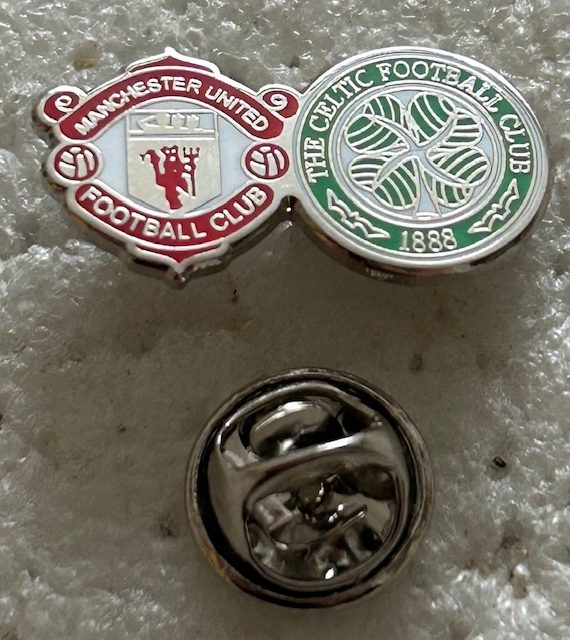 Manchester United & Glasgow Celtic Supporter Enamel Badge