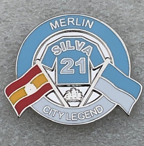 Manchester City Enamel Badge ~ City Legend Silva