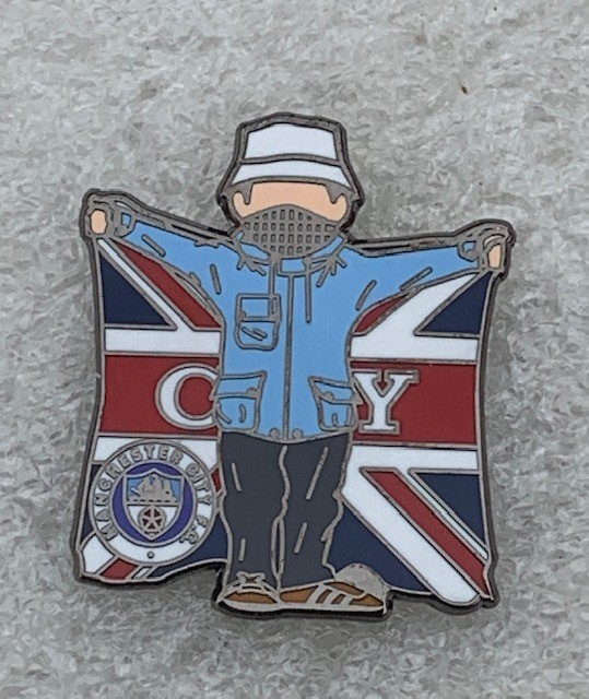 Manchester City Enamel Badge ~ Ultra Hooligan Supporter
